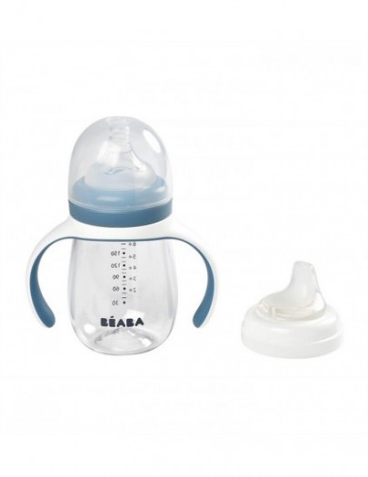 BEABA EVOL 2IN1 DRINKBEKER 210ML BLAUW