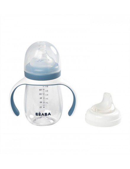 BEABA EVOL 2IN1 DRINKBEKER 210ML BLAUW