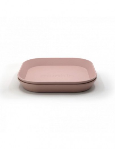 MUSHIE PLATES SQUARE 2 STUKS BLUSH