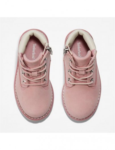 TIMBERLAND POCKEY PINE FLUFFY-COLLAR ZIP BOOT VOOR PEUTERS EN KLEUTERS IN ROZE