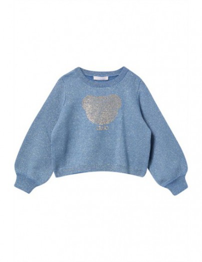 LIU JO SWEATER BLAUW MET BEERTJE