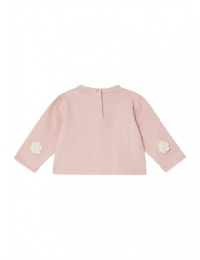 LIU JO SWEATER FLOWERS MISTIC ROSE