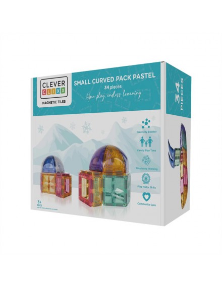 CLEVERCLIXX SMALL CURVED PACK PASTEL 34 PIECES