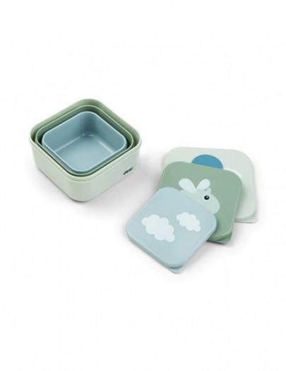 DONE BY DEER SNACK BOX SET 3 ST HAPPY CLOUDS - GREEN