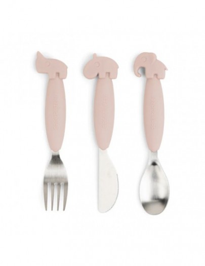 DONE BY DEER EASY GRIP CUTLERY SET DEER FRIENDS POWDER