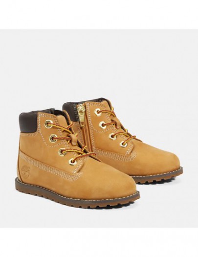 TIMBERLAND POKEY PINE FLUFFY-COLLAR ZIP BOOT VOOR PEUTERS EN KLEUTERS IN GEEL