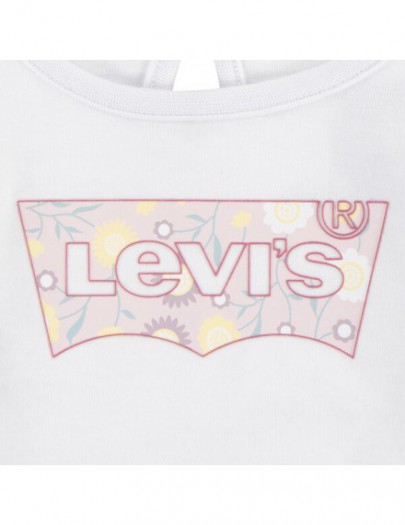 LEVI'S T-SHIRT MET LANGE MOUWEN WIT