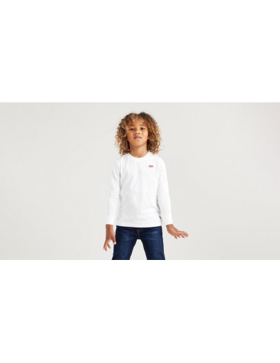 LEVI'S T-SHIRT MET LANGE MOUWEN WIT