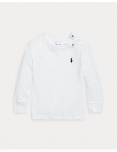 RALPH LAUREN T-SHIRT MET LANGE MOUWEN WIT