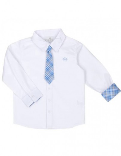 NATINI SHIRT PIERROT TIE SQUARE WHITE