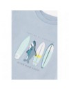 TARTINE ET CHOCOLAT T-SHIRT BLAUW GEWASSEN MET SURFPLANKEN