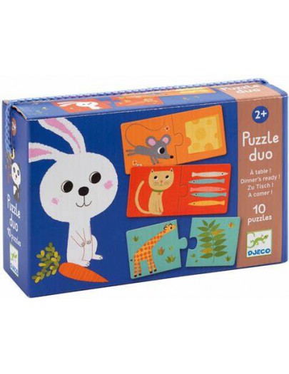 DJECO PUZZEL DUO HET ETEN IS KLAAR!-10 PUZZELS