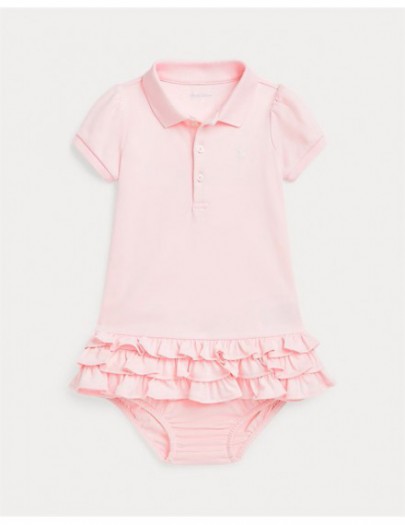 RALPH LAUREN POLOJURK ROZE MET RUFFELS EN PAMPERBROEKJE