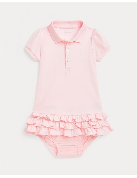 RALPH LAUREN POLOJURK ROZE MET RUFFELS EN PAMPERBROEKJE