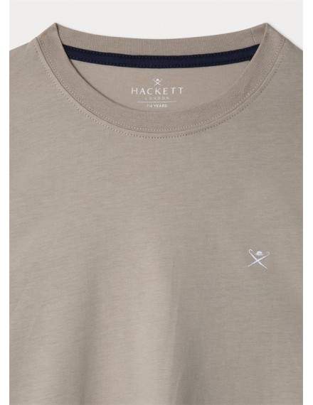 HACKETT T-SHIRT SMALL LOGO PEBBLE BEIGE