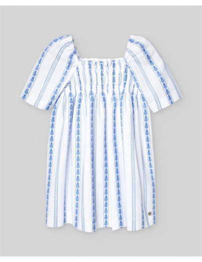 PAZ RODRIGUEZ WOVEN INFANT DRESS BLUE/WHITE