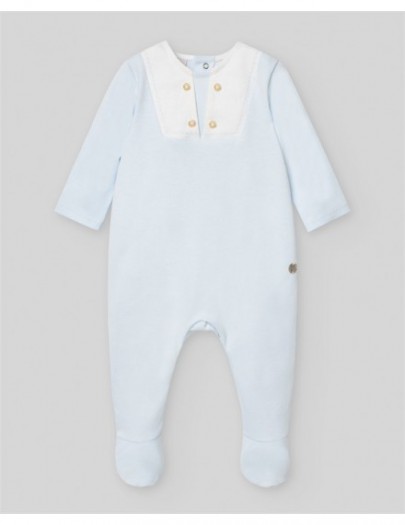 PAZ RODRIGUEZ NEWBORN ROMPER BLUE/WHITE