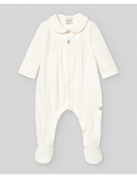 PAZ RODRIGUEZ NEWBORN ROMPER WHITE