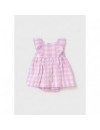 MAYORAL VICHY DRESS PINK/WHITE