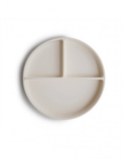 MUSHIE SILICONE PLATE IVORY