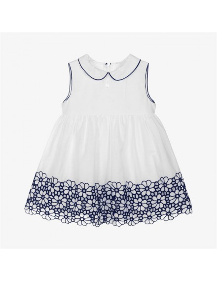 PATACHOU DRESS WHITE BRODERIE MARINE