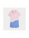 RALPH LAUREN ROZE POLO MET BLAUW SHORTJE