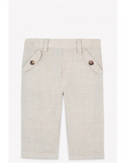 TARTINE ET CHOCOLAT TROUSERS LINEN BEIGE