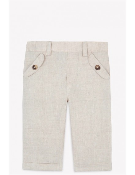 TARTINE ET CHOCOLAT TROUSERS LINEN BEIGE