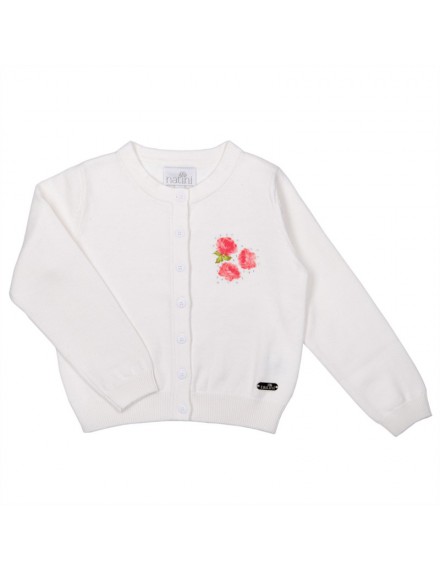 NATINI CARDIGAN FLOWER OFFWHITE