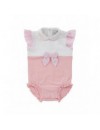 NATINI BODYSUIT BOW STRIPES WHITE-PINK