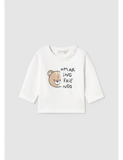 MAYORAL T-SHIRT WHITE MAKING FRIENDS BEAR