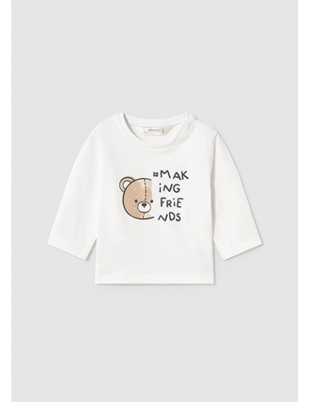 MAYORAL T-SHIRT WHITE MAKING FRIENDS BEAR