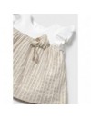 MAYORAL DRESS RAIZ WHITE/BEIGE STRIPES