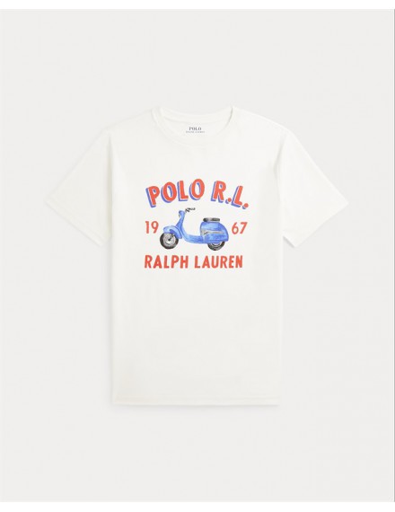 RALPH LAUREN T-SHIRT WITH SCOOTER WHITE