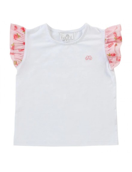 NATINI T-SHIRT ROOS WHITE