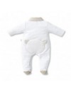 FIRST ONE ROMPERSUIT OSLO TEDDY BEAR BACKSIDE WHITE/BEIGE