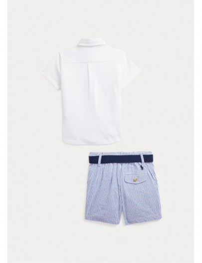 RALPH LAUREN HEMD MET SHORT GESTREEPT EN RIEM