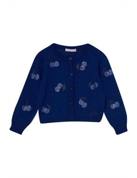 LIU JO CARDIGAN CHERRIES NAVY