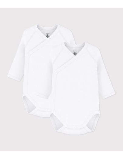 BODY LANGE MOUW 12M WIT 2ST PETIT BATEAU