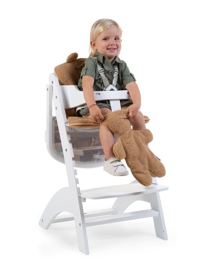 Walter Cunningham charme ongezond CHILDWOOD LAMBDA 3 MEEGROEISTOEL WIT+ PVC TABLET - Babycompany