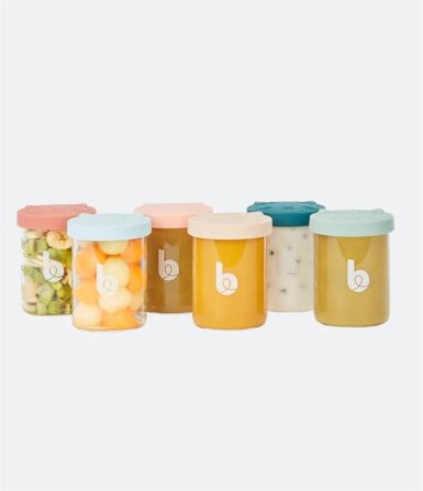BABYMOOV GLAZEN BEWAARPOTJES SET ISY BOWLS 6X250ML - WIT