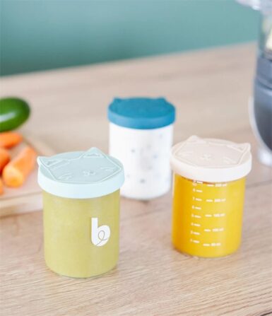 BABYMOOV GLAZEN BEWAARPOTJES SET ISY BOWLS 6X250ML - WIT