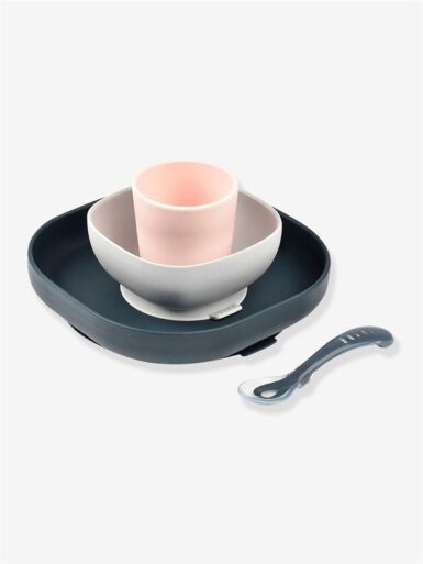 BEABA MAALTIJDKOFFER SILICONE 4ST NIGHT BLUE - ROZE
