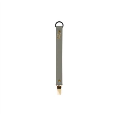 BJALLRA PACIFIER CLIP GREY FAUX LEATHER - GRIJS