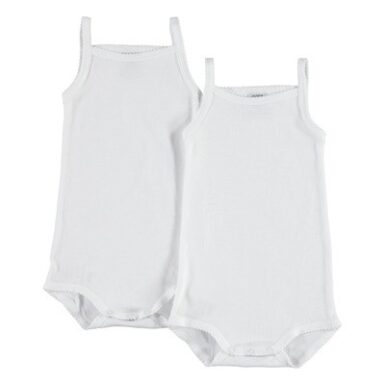 BODY BRETELLEN MEISJE 6M WIT 2ST PETIT BATEAU