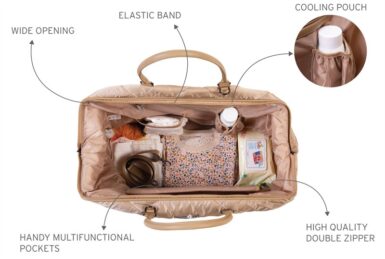 CHILDHOME MOMMY BAG GEWATTEERD BEIGE