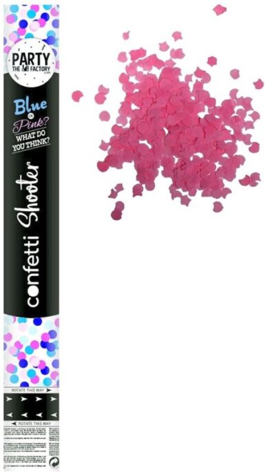 CONFETTI SHOOTER GENDER REVAEL ROZE 40CM