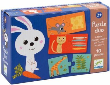DJECO PUZZEL DUO HET ETEN IS KLAAR!-10 PUZZELS - PAARS