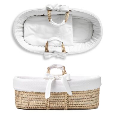 FIRST MOSES BASKET WIT JERSEY EN LINNEN