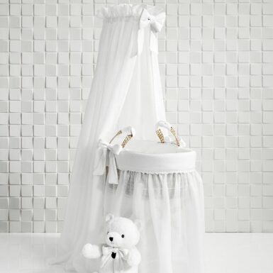 FIRST MOSES BASKET WIT JERSEY EN LINNEN